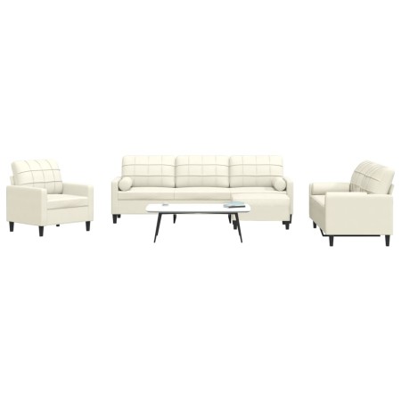 4-piece cream velvet sofa set with cushions by , Sofas - Ref: Foro24-3278469, Price: 803,56 €, Discount: %