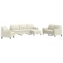 4-piece cream velvet sofa set with cushions by , Sofas - Ref: Foro24-3278469, Price: 803,56 €, Discount: %