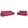 Set of sofas with 2 pieces of burgundy red velvet cushions by , Sofas - Ref: Foro24-3278495, Price: 531,55 €, Discount: %
