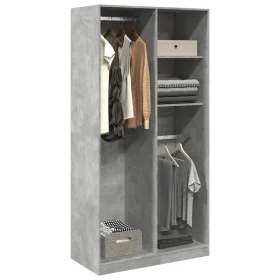 Armario de madera contrachapada gris hormigón 100x50x200 cm de , Armarios roperos - Ref: Foro24-3307768, Precio: 163,05 €, De...
