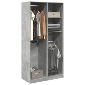 Grau-betonfarbener Sperrholzschrank 100x50x200 cm von , Kleiderschränke - Ref: Foro24-3307768, Preis: 165,33 €, Rabatt: %