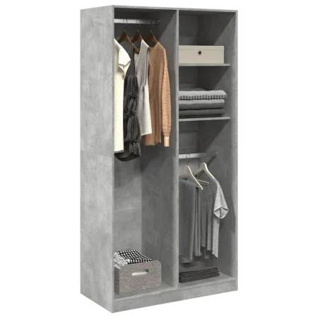 Armario de madera contrachapada gris hormigón 100x50x200 cm de , Armarios roperos - Ref: Foro24-3307768, Precio: 163,05 €, De...