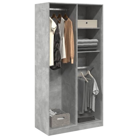 Grau-betonfarbener Sperrholzschrank 100x50x200 cm von , Kleiderschränke - Ref: Foro24-3307768, Preis: 165,33 €, Rabatt: %