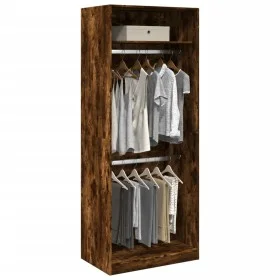 Armario madera de ingeniería color roble ahumado 80x50x200 cm de , Armarios roperos - Ref: Foro24-3307796, Precio: 143,54 €, ...