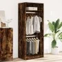 Engineered wood wardrobe in smoked oak color, 80x50x200 cm by , Wardrobes - Ref: Foro24-3307796, Price: 143,54 €, Discount: %