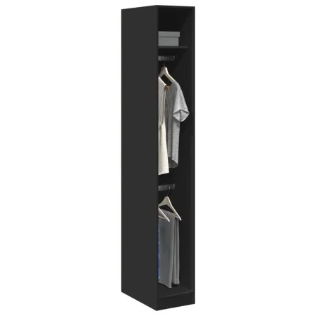 Engineered wood black wardrobe 30x50x200 cm by , Wardrobes - Ref: Foro24-3307775, Price: 119,61 €, Discount: %