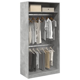 Grau-betonfarbener Sperrholzschrank 100x50x200 cm von , Kleiderschränke - Ref: Foro24-3307804, Preis: 162,01 €, Rabatt: %