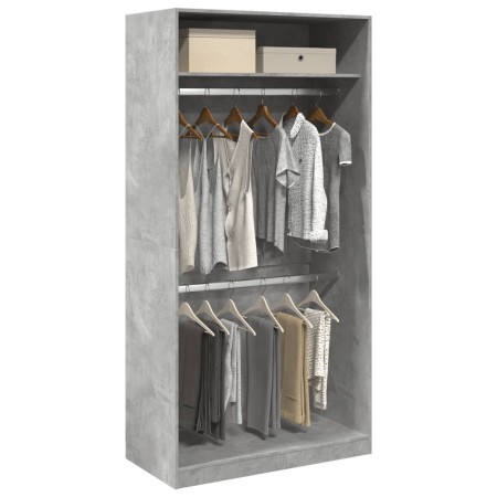 Grau-betonfarbener Sperrholzschrank 100x50x200 cm von , Kleiderschränke - Ref: Foro24-3307804, Preis: 162,01 €, Rabatt: %