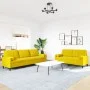Set of sofas with 2 pieces of yellow velvet cushions by , Sofas - Ref: Foro24-3278497, Price: 542,54 €, Discount: %