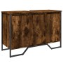 Bathroom vanity cabinet in smoked oak engineered wood, 91x35x60 cm. by , Bathroom furniture - Ref: Foro24-848661, Price: 89,9...