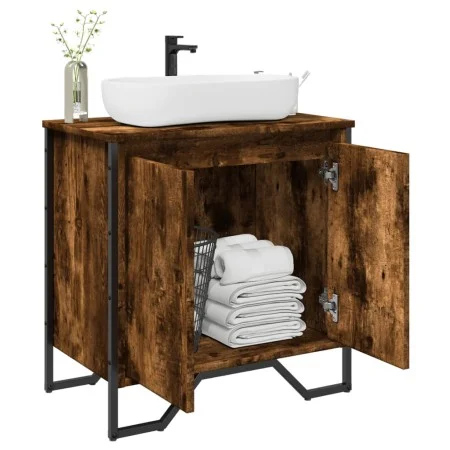 Armario lavabo baño madera ingeniería roble ahumado 60x35x60 cm de , Muebles de baño - Ref: Foro24-848656, Precio: 56,45 €, D...
