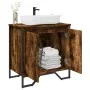 Armario lavabo baño madera ingeniería roble ahumado 60x35x60 cm de , Muebles de baño - Ref: Foro24-848656, Precio: 56,45 €, D...
