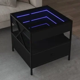 Coffee table with Infinity LED black 50x50x51 cm by , Coffee table - Ref: Foro24-847712, Price: 89,20 €, Discount: %