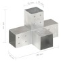 Galvanized metal X-shaped post connector 81x81 mm by , fence posts - Ref: Foro24-145467, Price: 28,47 €, Discount: %