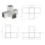 Galvanized metal X-shaped post connector 81x81 mm by , fence posts - Ref: Foro24-145467, Price: 25,60 €, Discount: %