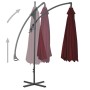 Cantilever umbrella with steel post in burgundy color, 250x250 cm. by vidaXL, Umbrellas - Ref: Foro24-312510, Price: 120,56 €...