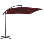 Freischwinger-Schirmstange aus Stahl in Rotweinfarbe 250x250 cm von vidaXL, Sonnenschirme - Ref: Foro24-312510, Preis: 120,56...