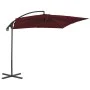 Freischwinger-Schirmstange aus Stahl in Rotweinfarbe 250x250 cm von vidaXL, Sonnenschirme - Ref: Foro24-312510, Preis: 128,19...