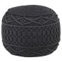 Handmade macramé pouf in anthracite gray cotton, 45x30 cm by , Ottomans - Ref: Foro24-324005, Price: 75,32 €, Discount: %