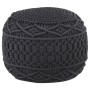 Handmade macramé pouf in anthracite gray cotton, 45x30 cm by , Ottomans - Ref: Foro24-324005, Price: 76,16 €, Discount: %