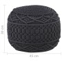 Handgefertigtes Makramee-Kissen aus anthrazitgrauem Baumwollgarn, 45x30 cm. von , Osmanen - Ref: Foro24-324005, Preis: 76,16 ...