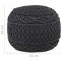 Handmade macramé pouf in anthracite gray cotton, 45x30 cm by , Ottomans - Ref: Foro24-324005, Price: 75,32 €, Discount: %