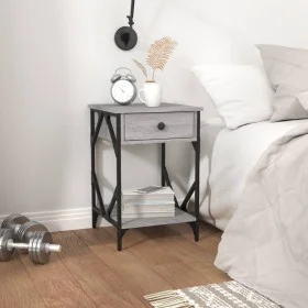 Bedside table made of gray Sonoma plywood, measuring 40x42x60 cm. by , Nightstands - Ref: Foro24-826341, Price: 49,26 €, Disc...