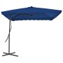 Sombrilla de jardín con palo de acero azul 250x250x230cm