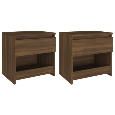Zwei Nachttische aus braunem Eichenfurnierholz, 40x30x39 cm. von , Nachttische - Ref: Foro24-815134, Preis: 64,06 €, Rabatt: %