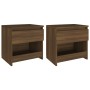Zwei Nachttische aus braunem Eichenfurnierholz, 40x30x39 cm. von , Nachttische - Ref: Foro24-815134, Preis: 64,06 €, Rabatt: %