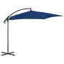 Sombrilla voladiza con poste de acero azul celeste 250x250 cm de vidaXL, Sombrillas - Ref: Foro24-312513, Precio: 106,53 €, D...