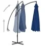 Sombrilla voladiza con poste de acero azul celeste 250x250 cm de vidaXL, Sombrillas - Ref: Foro24-312513, Precio: 104,82 €, D...
