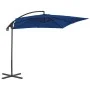 Sombrilla voladiza con poste de acero azul celeste 250x250 cm de vidaXL, Sombrillas - Ref: Foro24-312513, Precio: 104,82 €, D...