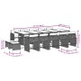 Set comedor de jardín con cojines 15 pzas ratán sintético negro by , Garden sets - Ref: Foro24-3211171, Price: 779,39 €, Disc...