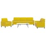 Dreiteiliges Sofaset mit gelben Samtkissen. von , Sofas - Ref: Foro24-3278437, Preis: 675,65 €, Rabatt: %