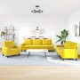Juego de sofás con cojines 3 piezas terciopelo amarillo by , Sofas - Ref: Foro24-3278437, Price: 675,65 €, Discount: %