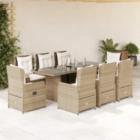 Set comedor de jardín 9 pzas con cojines ratán sintético beige by , Garden sets - Ref: Foro24-3262792, Price: 1,00 €, Discoun...
