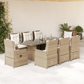 Set comedor de jardín 9 pzas con cojines ratán sintético beige by , Garden sets - Ref: Foro24-3262792, Price: 1,00 €, Discoun...