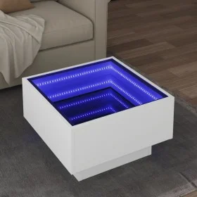 Mesa de centro con LED madera de ingeniería blanca 50x50x30 cm by , Coffee table - Ref: Foro24-847504, Price: 104,31 €, Disco...