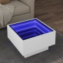 Mesa de centro con LED madera de ingeniería blanca 50x50x30 cm de , Mesas de centro - Ref: Foro24-847504, Precio: 109,93 €