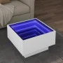 Mesa de centro con LED madera de ingeniería blanca 50x50x30 cm by , Coffee table - Ref: Foro24-847504, Price: 104,31 €, Disco...