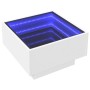 Mesa de centro con LED madera de ingeniería blanca 50x50x30 cm de , Mesas de centro - Ref: Foro24-847504, Precio: 109,93 €