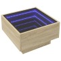 Mesa de centro y LED madera ingeniería roble Sonoma 50x50x30 cm by , Coffee table - Ref: Foro24-847506, Price: 92,09 €, Disco...
