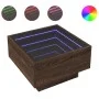 Mittel- und LED-Tisch aus braunem Eichen-Ingenieurholz 50x50x30 cm von , Couchtisch - Ref: Foro24-847510, Preis: 87,76 €, Rab...