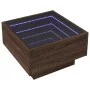 Mittel- und LED-Tisch aus braunem Eichen-Ingenieurholz 50x50x30 cm von , Couchtisch - Ref: Foro24-847510, Preis: 87,76 €, Rab...