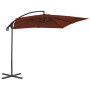 Sombrilla voladiza con poste de acero terracota 250x250 cm de vidaXL, Sombrillas - Ref: Foro24-312511, Precio: 130,52 €, Desc...