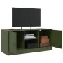 Mueble de TV de acero verde oliva 99x39x44 cm by , TV Furniture - Ref: Foro24-841689, Price: 78,44 €, Discount: %