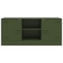 Mueble de TV de acero verde oliva 99x39x44 cm de , Muebles TV - Ref: Foro24-841689, Precio: 79,16 €, Descuento: %