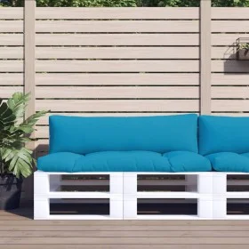 Cojines para sofá de palets 2 unidades tela azul claro by , Cushions for chairs and sofas - Ref: Foro24-360926, Price: 47,55 ...