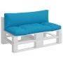 Cojines para sofá de palets 2 unidades tela azul claro by , Cushions for chairs and sofas - Ref: Foro24-360926, Price: 47,55 ...
